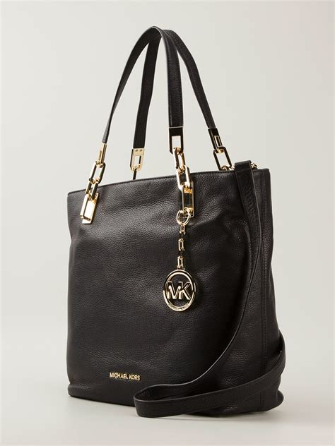 michael kors large bag black|michael kors black shoulder handbags.